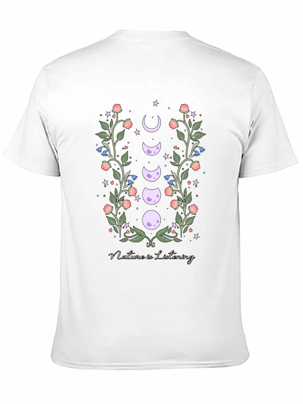 Natures Embrace T-Shirt - Moon Phase Floral Design
