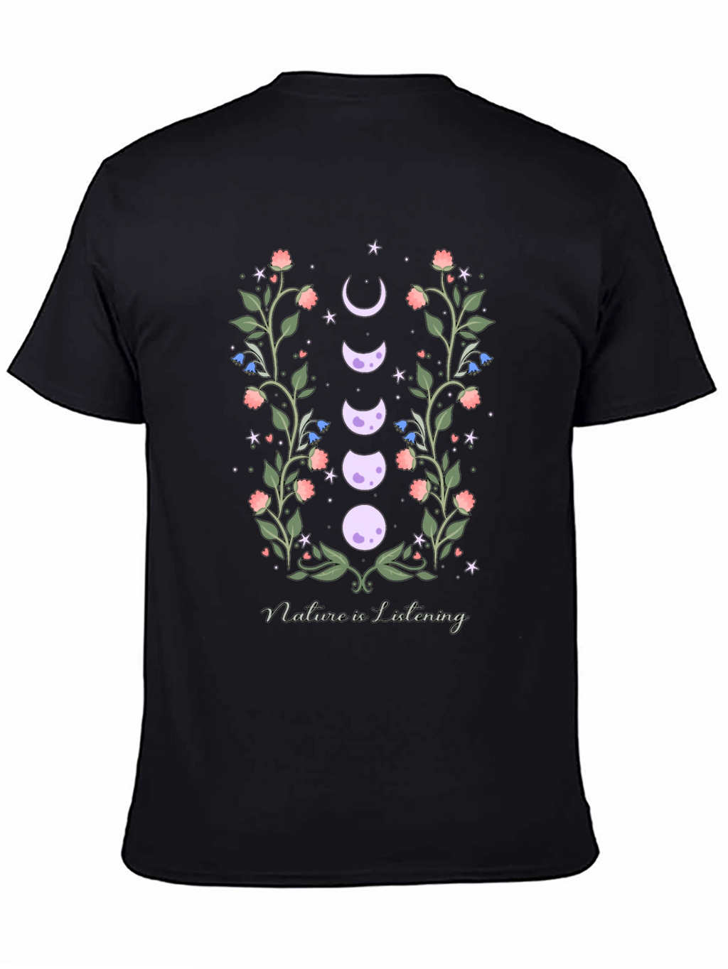 Natures Embrace T-Shirt - Moon Phase Floral Design