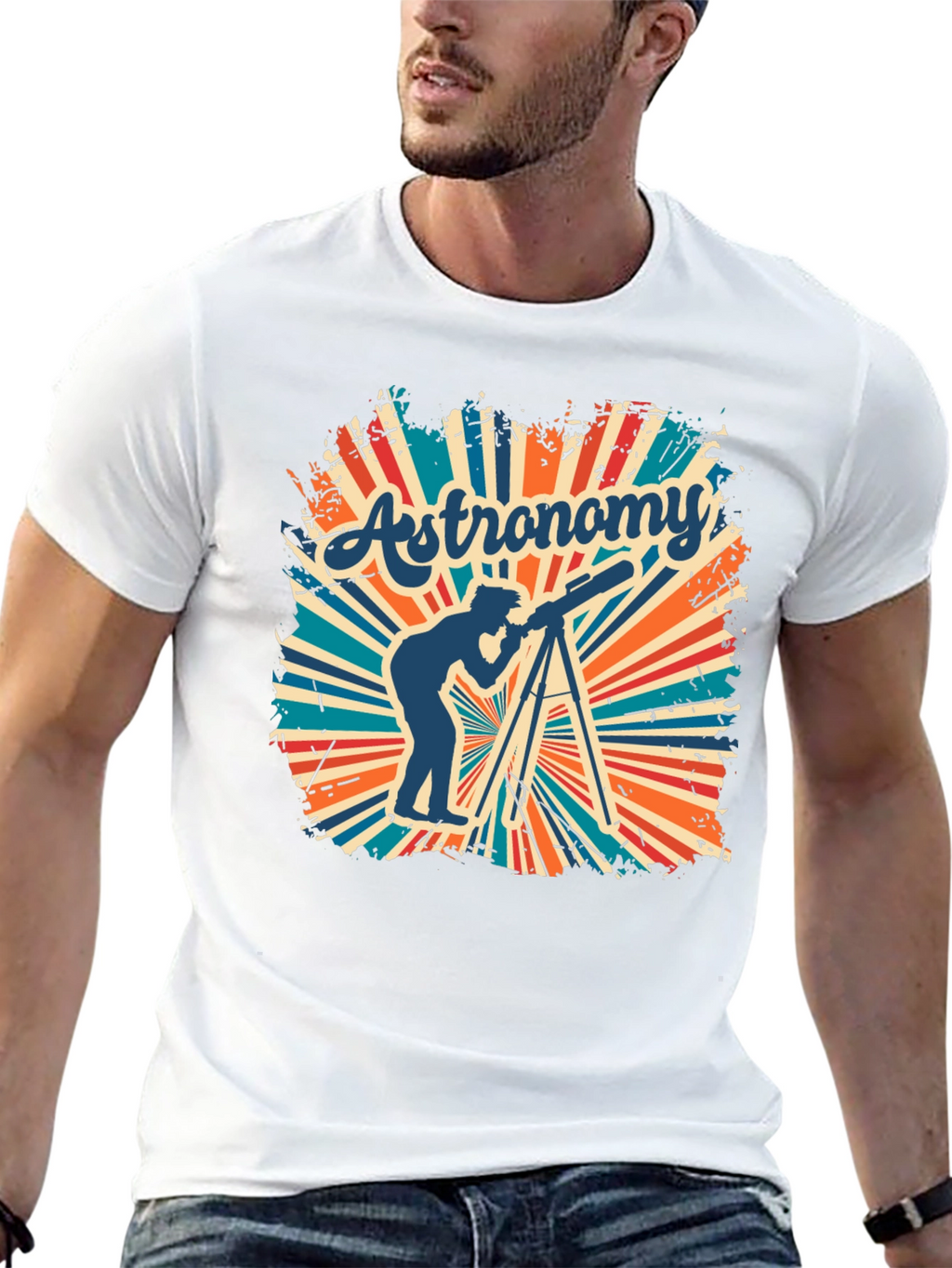 Astronomy Tee - Retro Telescope Graphic T-Shirt