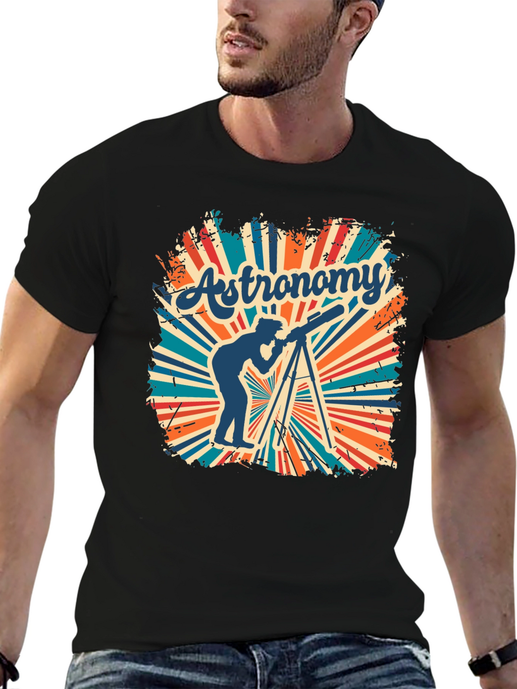 Astronomy Tee - Retro Telescope Graphic T-Shirt