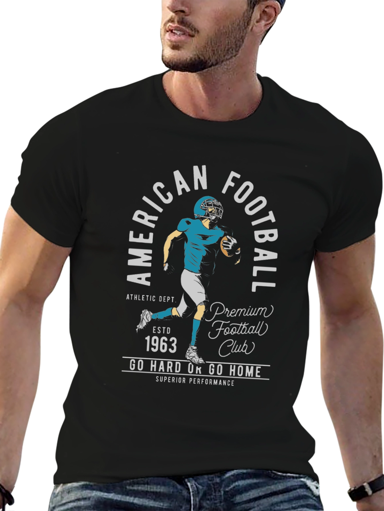 American Football Club Black Graphic T-Shirt