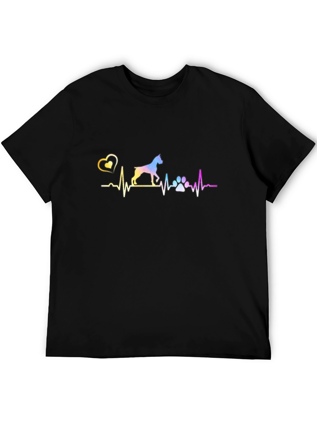 Dog Heartbeat Graphic Tee - Mens Black T-Shirt