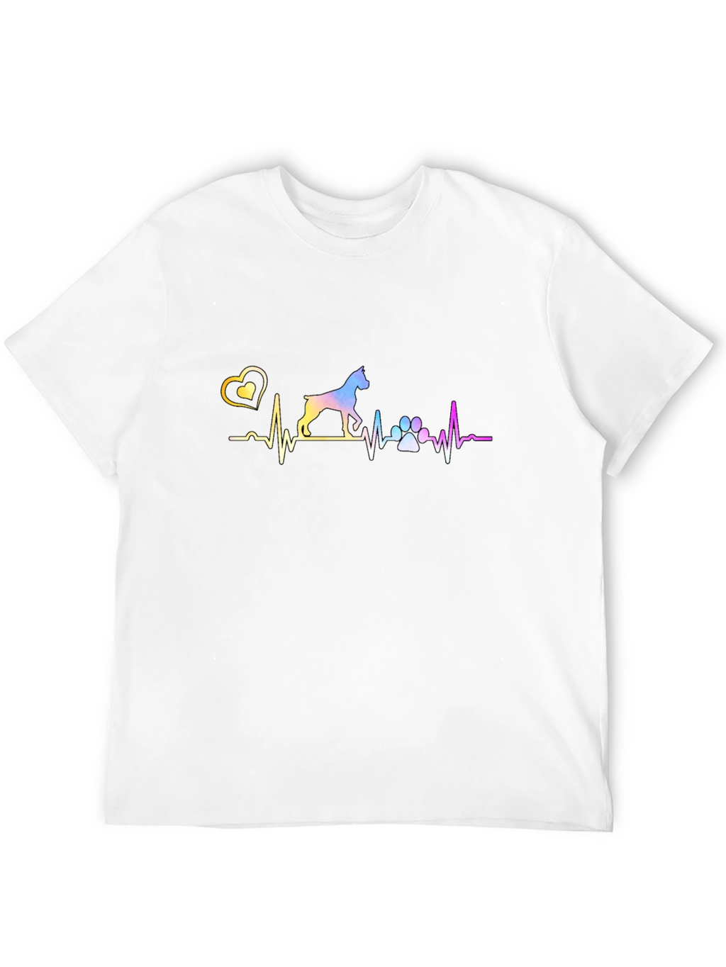 Dog Heartbeat Graphic Tee - Mens Black T-Shirt