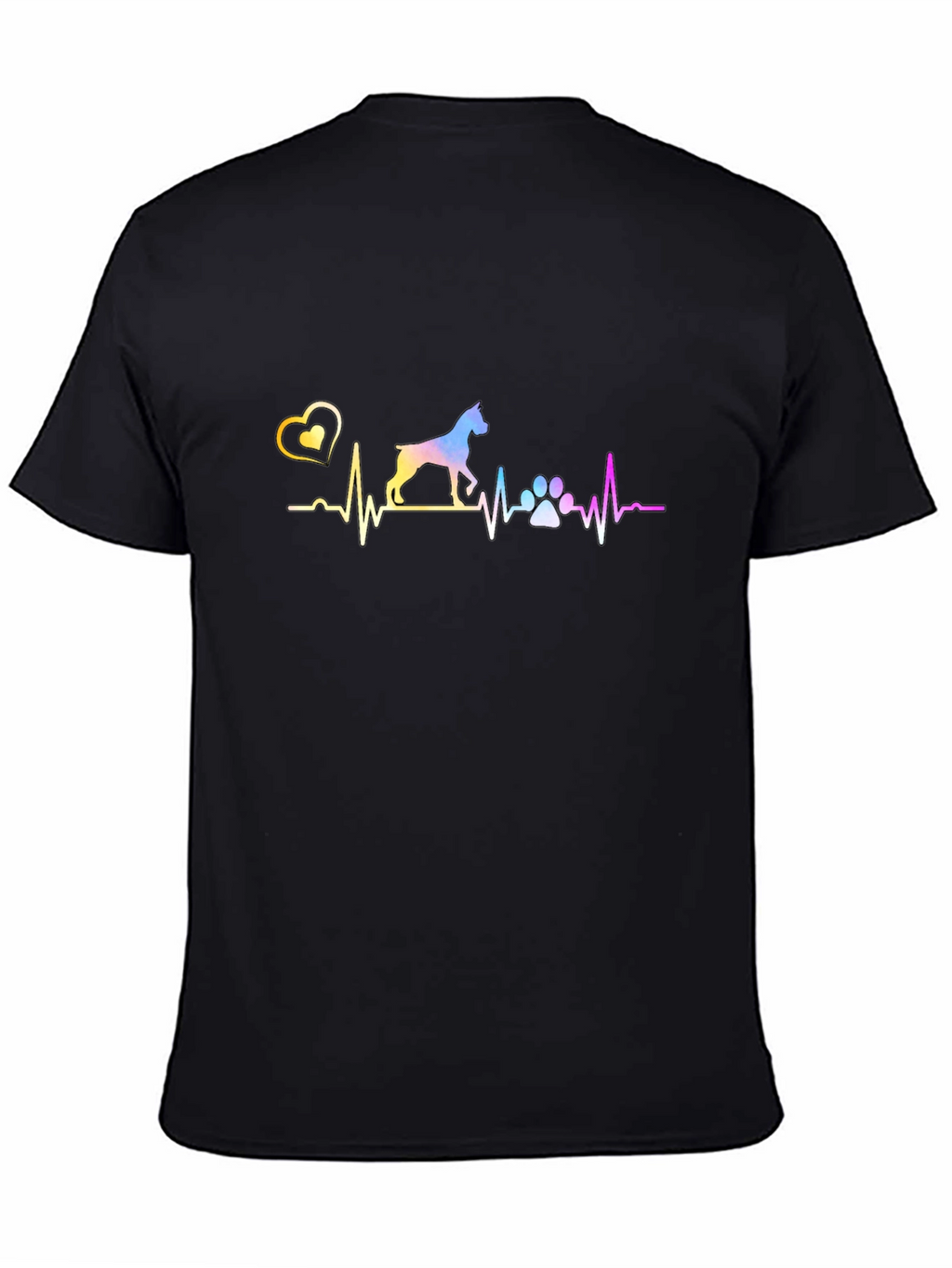 Dog Heartbeat Graphic Tee - Mens Black T-Shirt