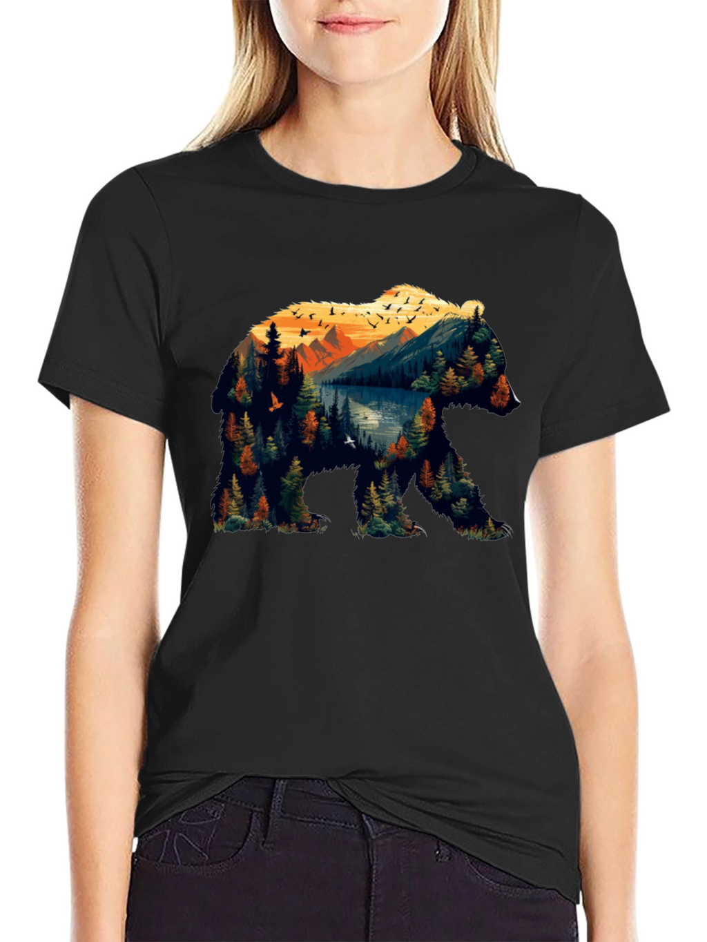 Nature Bear Graphic Tee - Mens Black T-Shirt