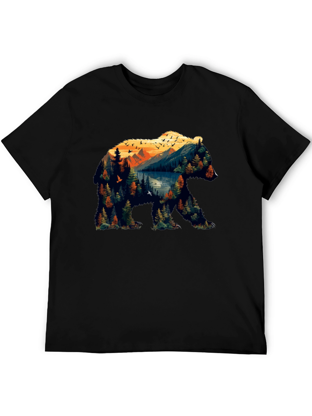 Nature Bear Graphic Tee - Mens Black T-Shirt