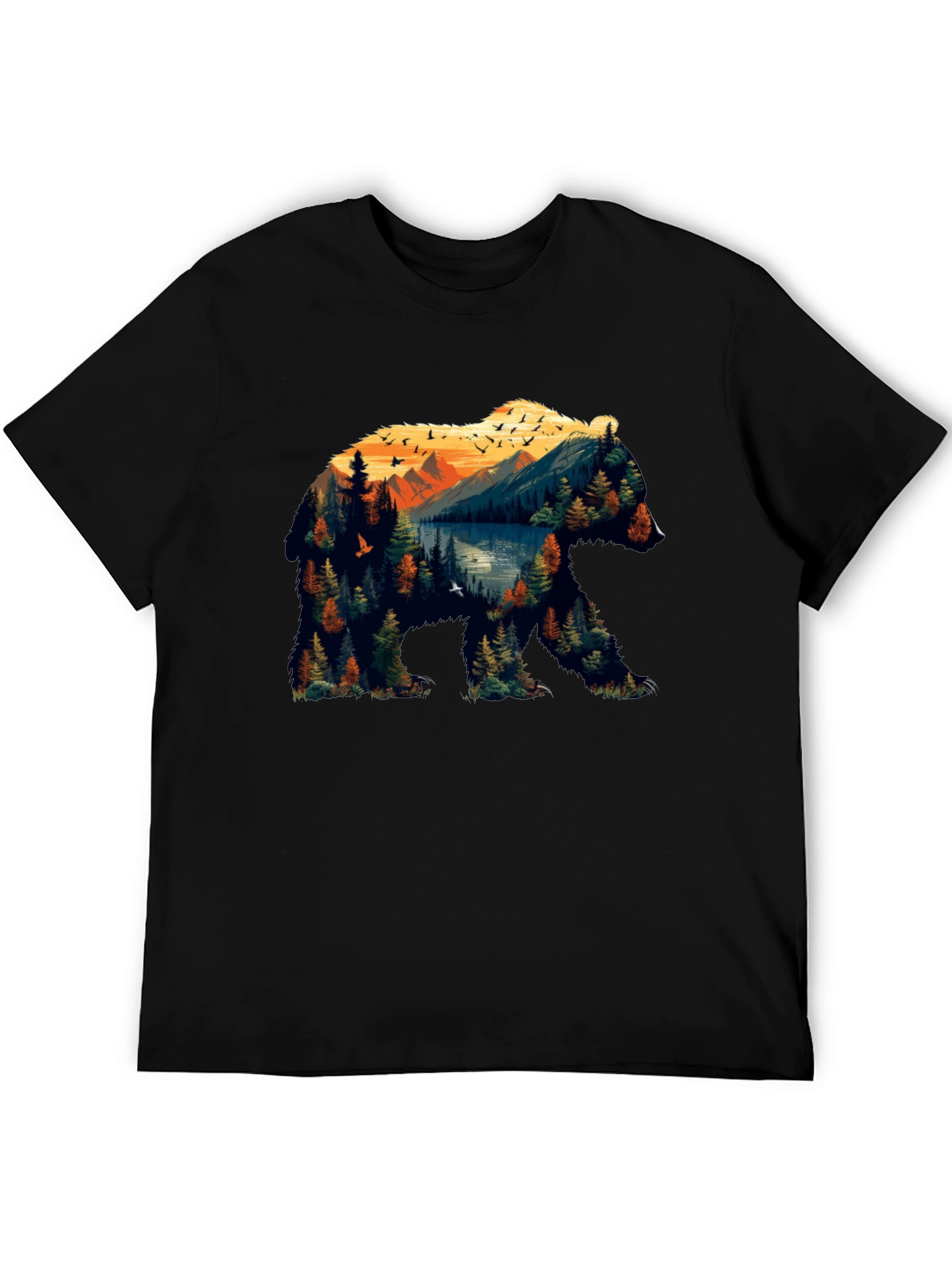 Nature Bear Graphic Tee - Mens Black T-Shirt