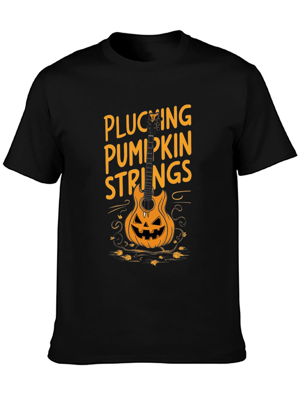 Plucking Pumpkin Strings Halloween T-Shirt
