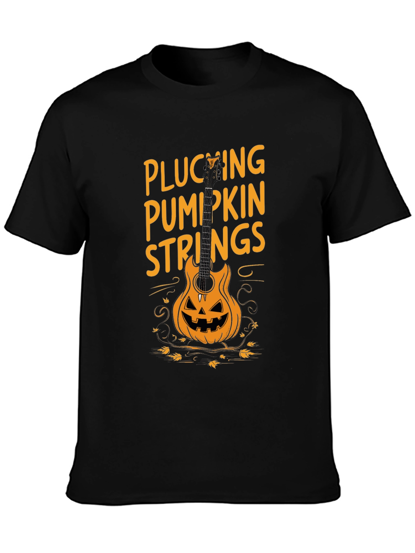Plucking Pumpkin Strings Halloween T-Shirt