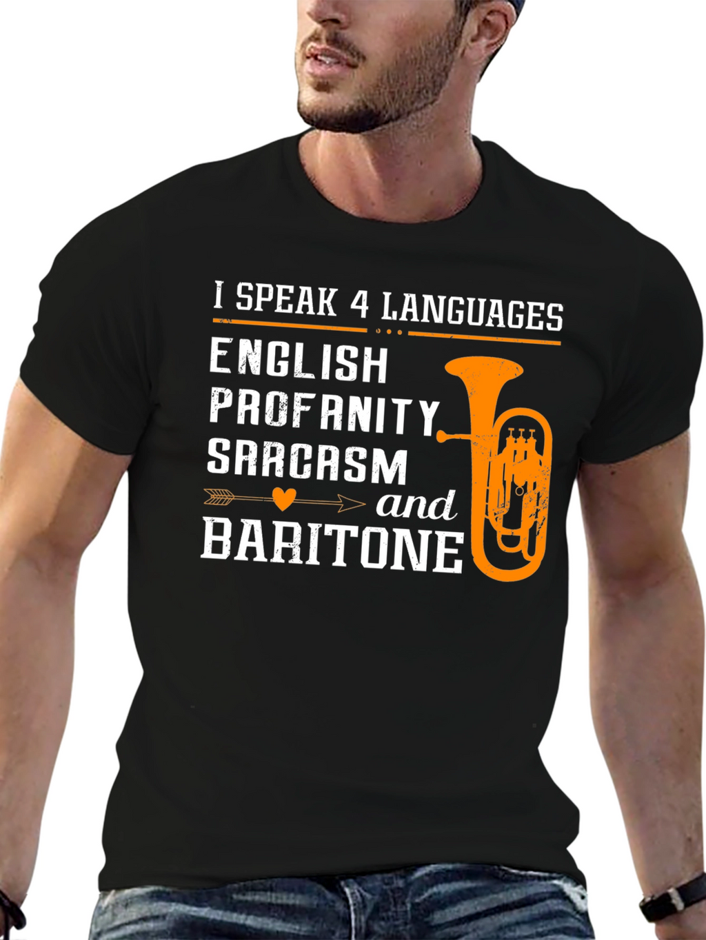 I Speak 4 Languages Baritone T-Shirt