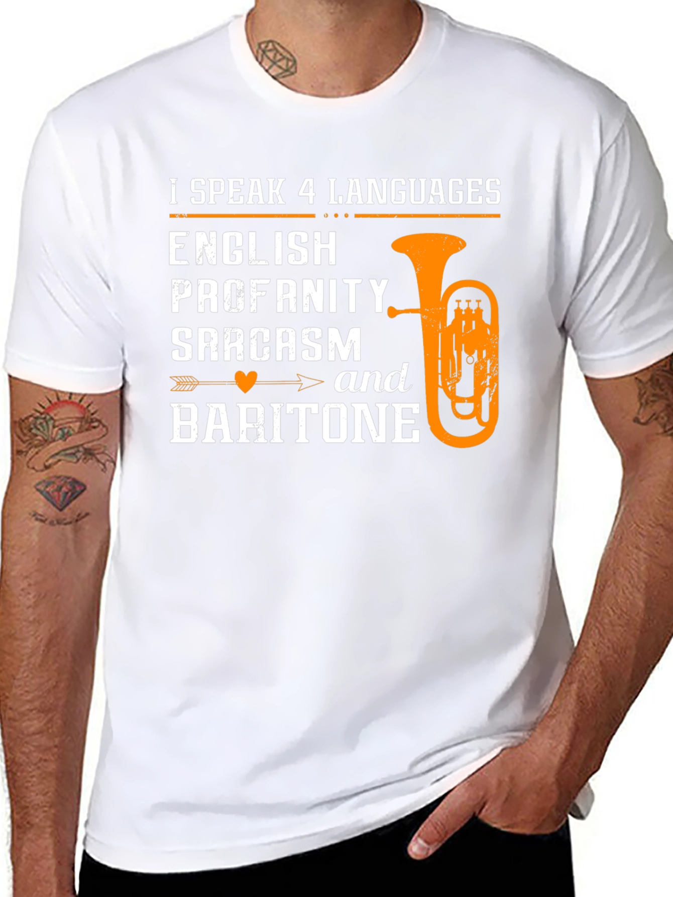I Speak 4 Languages Baritone T-Shirt