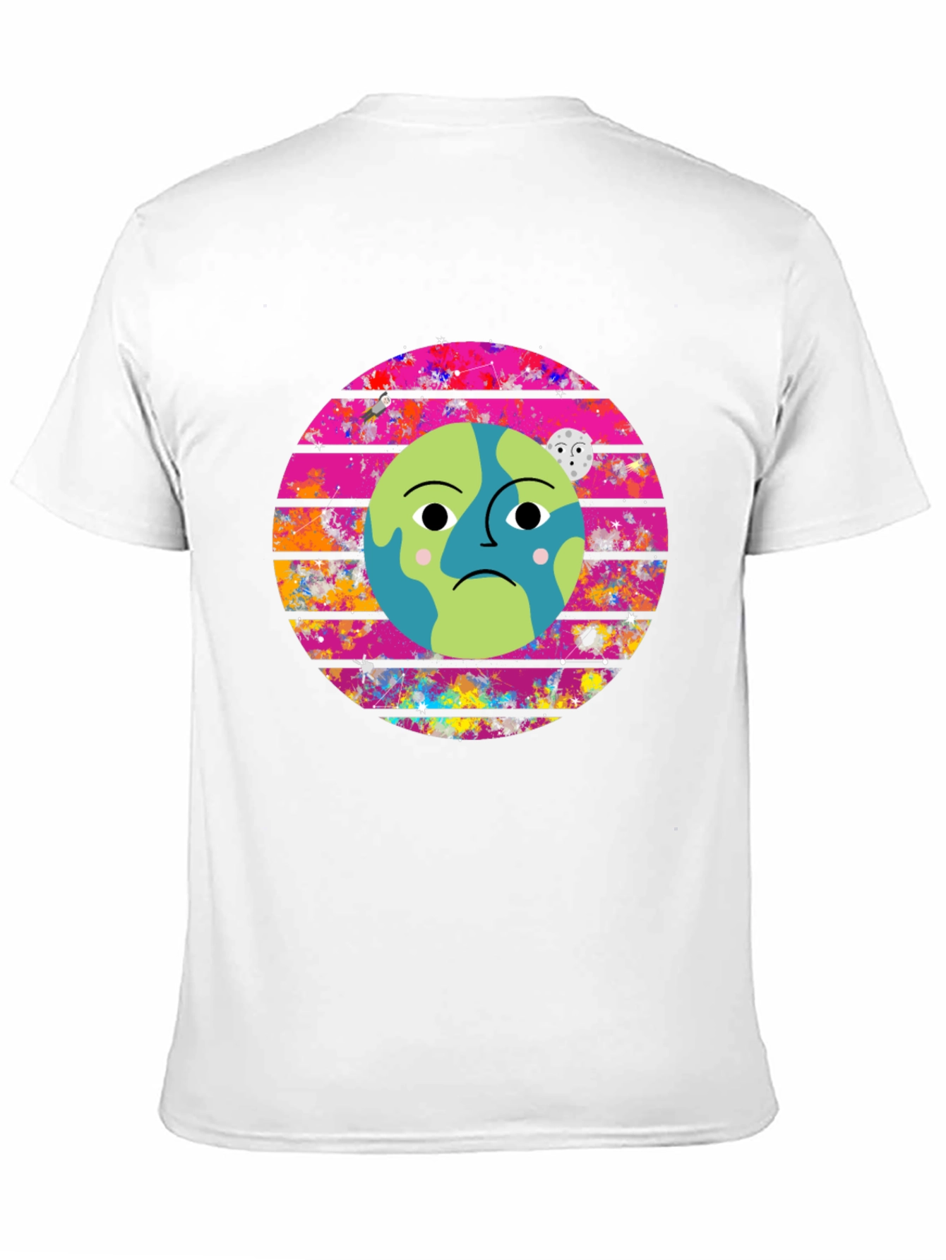 Sad Earth Graphic Tee - Black Crew Neck