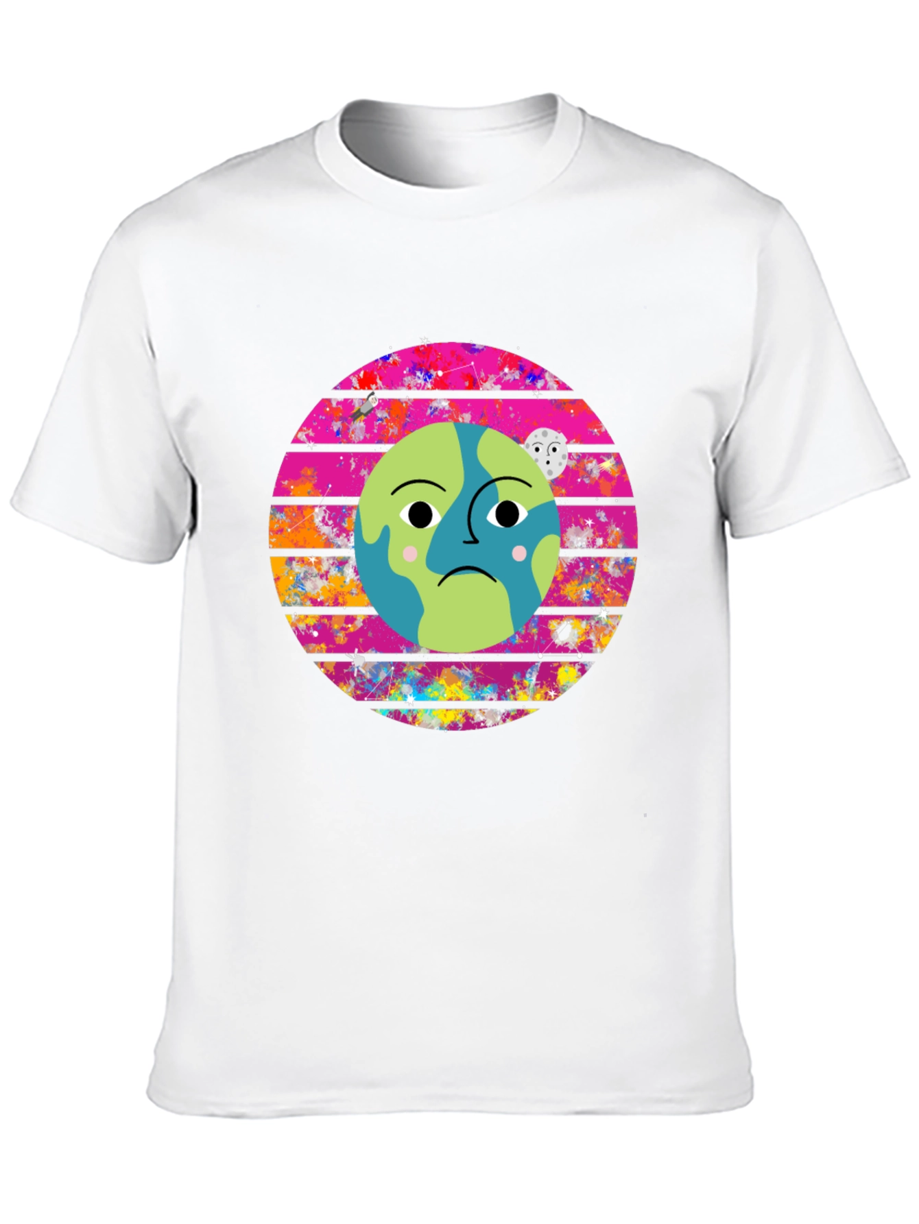 Sad Earth Graphic Tee - Black Crew Neck