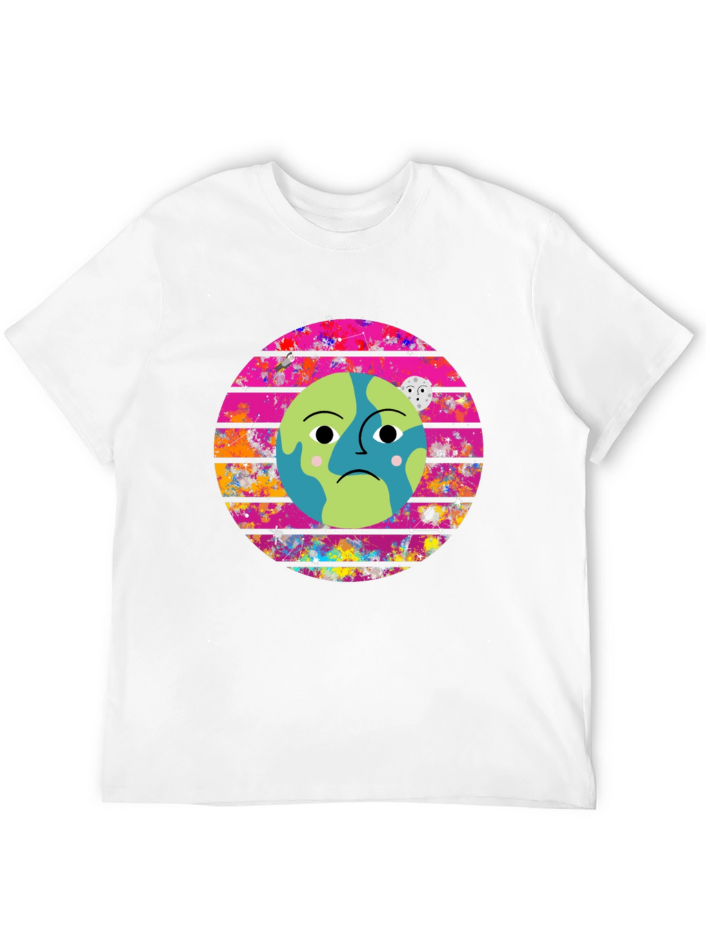 Sad Earth Graphic Tee - Black Crew Neck
