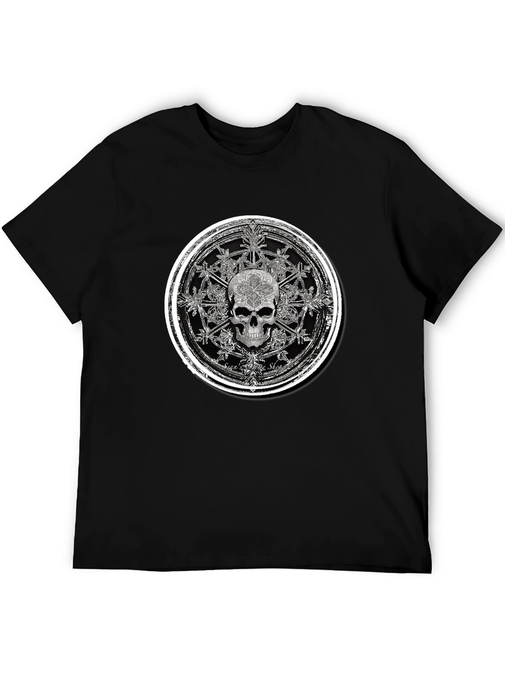 Skull Mandala Graphic Tee - Mens Black T-Shirt