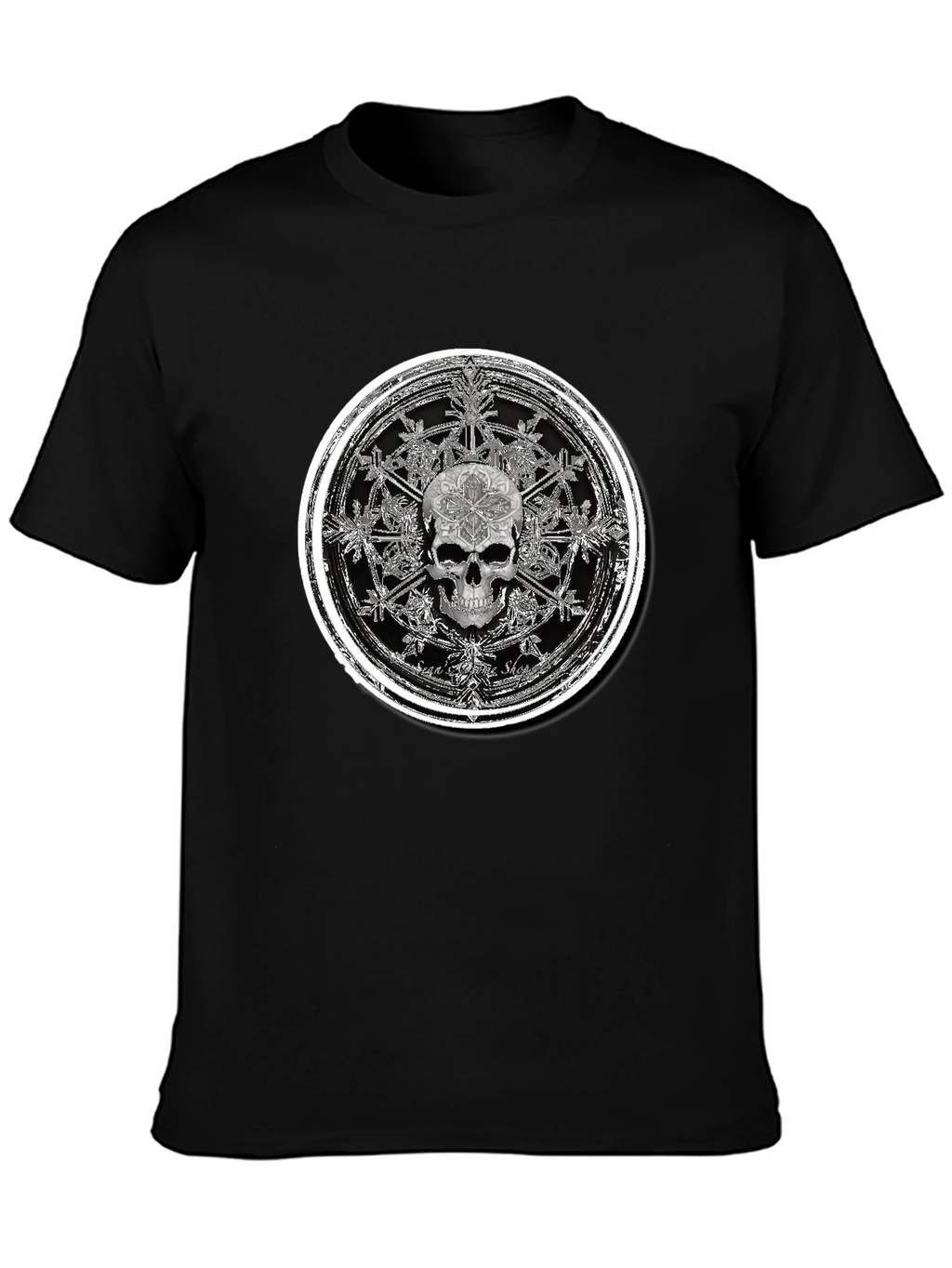 Skull Mandala Graphic Tee - Mens Black T-Shirt