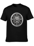Skull Mandala Graphic Tee - Mens Black T-Shirt