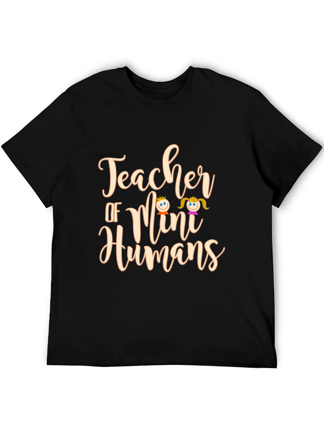 Teacher of Mini Humans Black T-Shirt