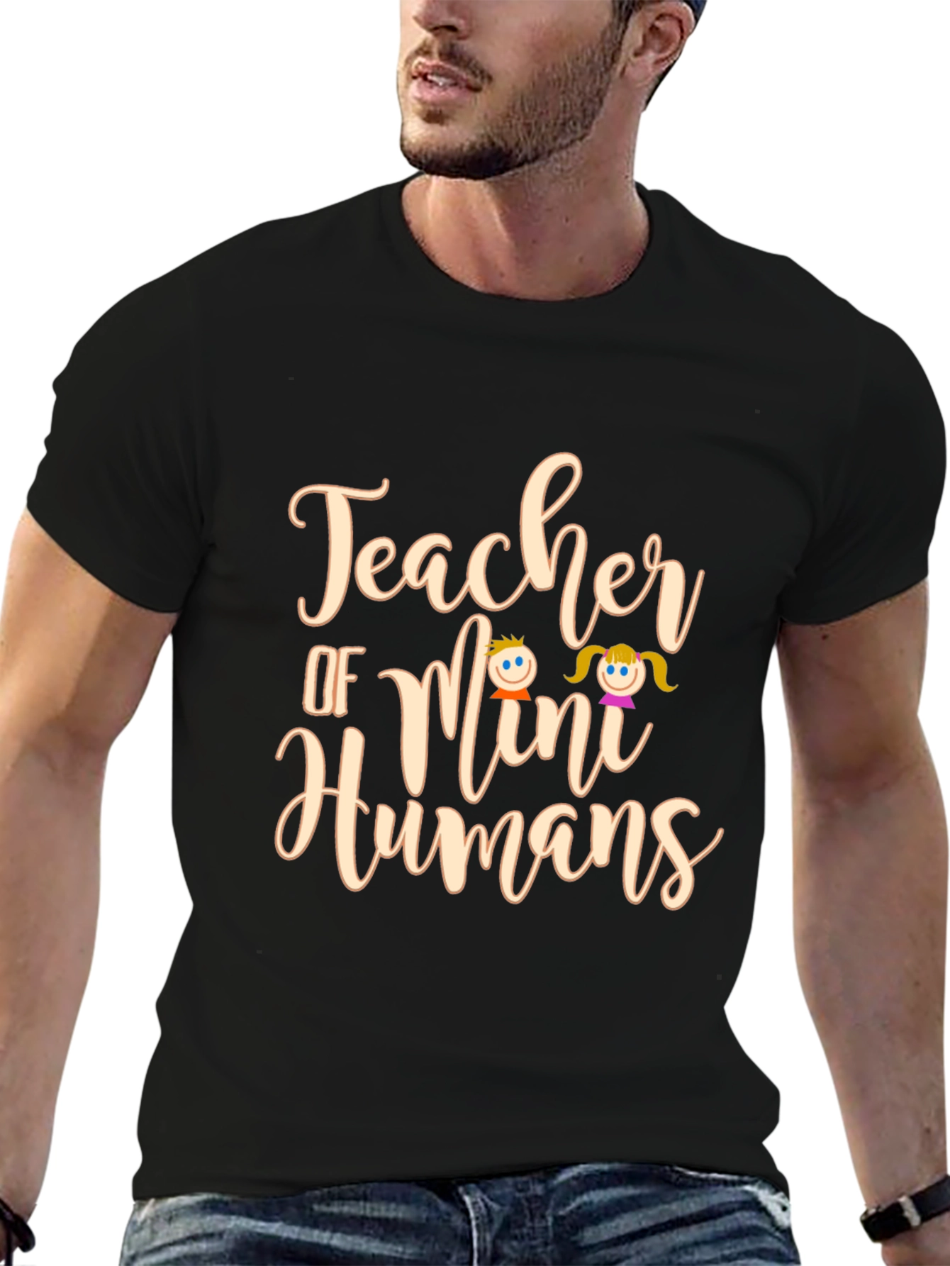 Teacher of Mini Humans Black T-Shirt