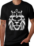King Lion Graphic Tee - Black Cotton T-Shirt