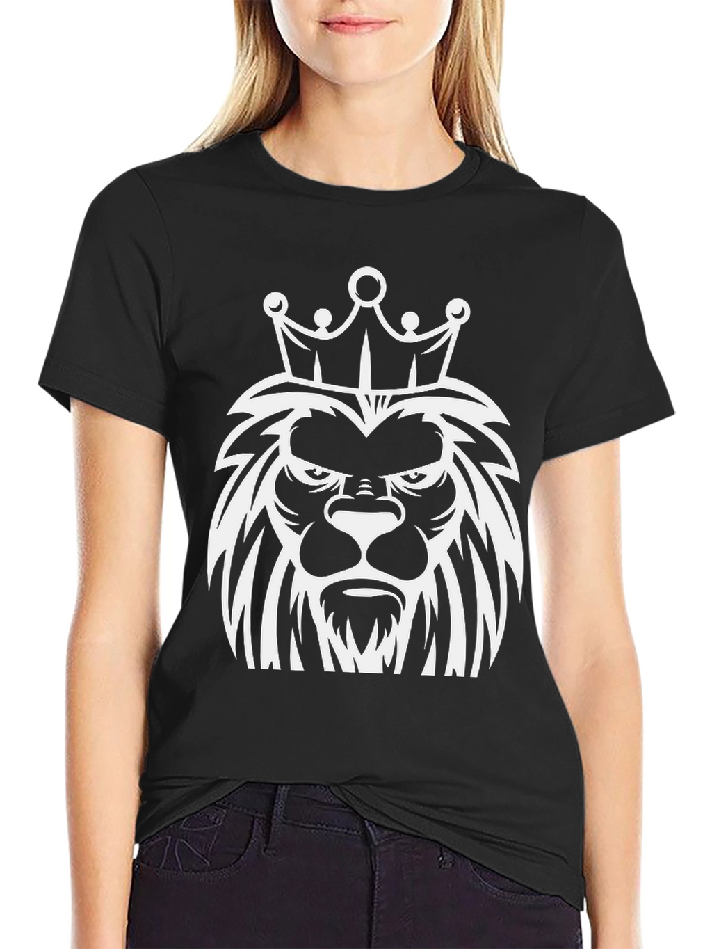 King Lion Graphic Tee - Black Cotton T-Shirt