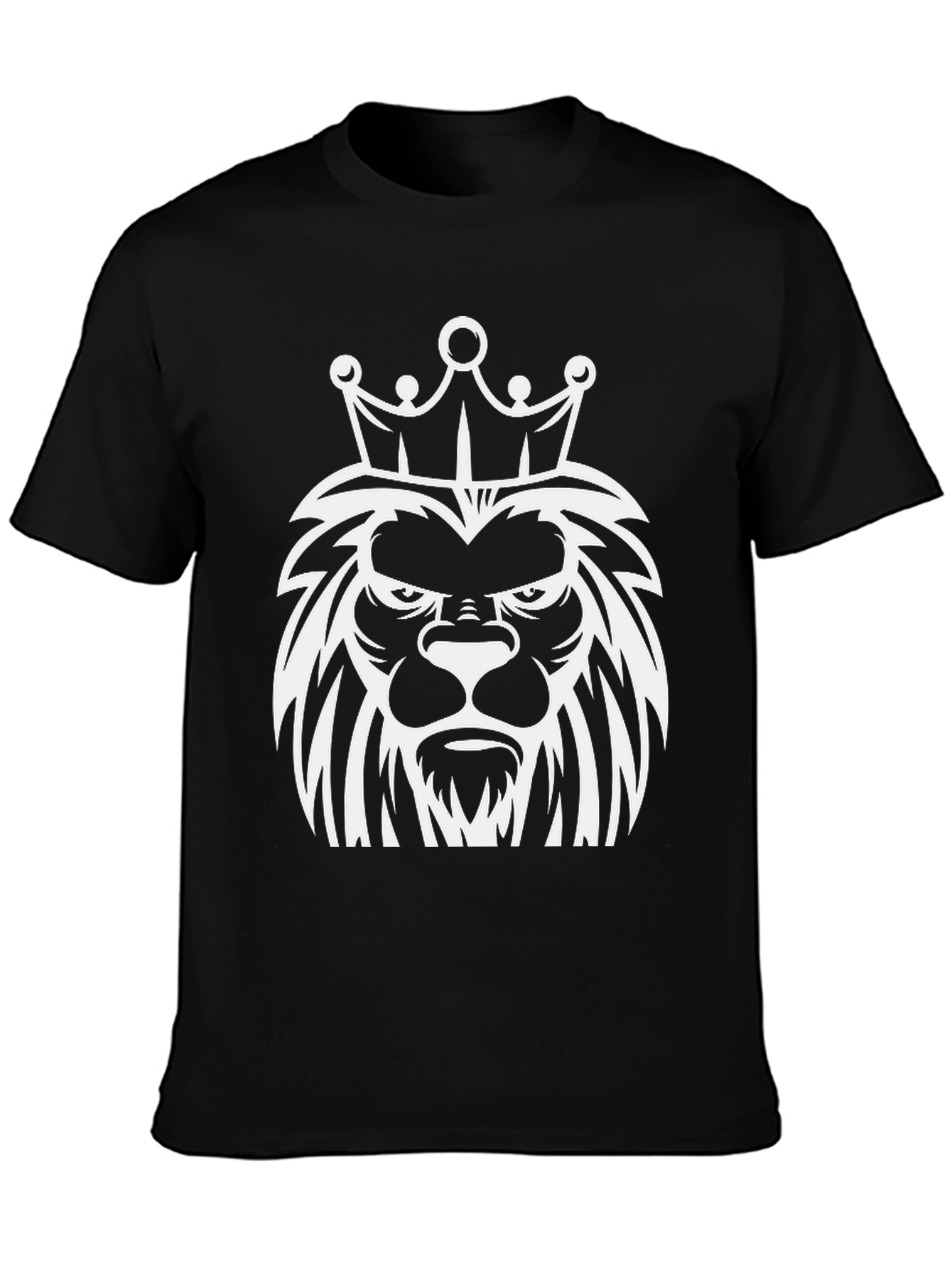 King Lion Graphic Tee - Black Cotton T-Shirt
