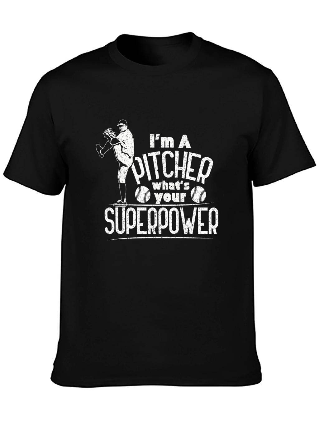 Pitcher Superpower Graphic Tee - Baseball Fan Shirt