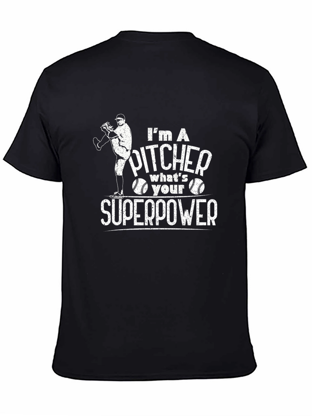 Pitcher Superpower Graphic Tee - Baseball Fan Shirt