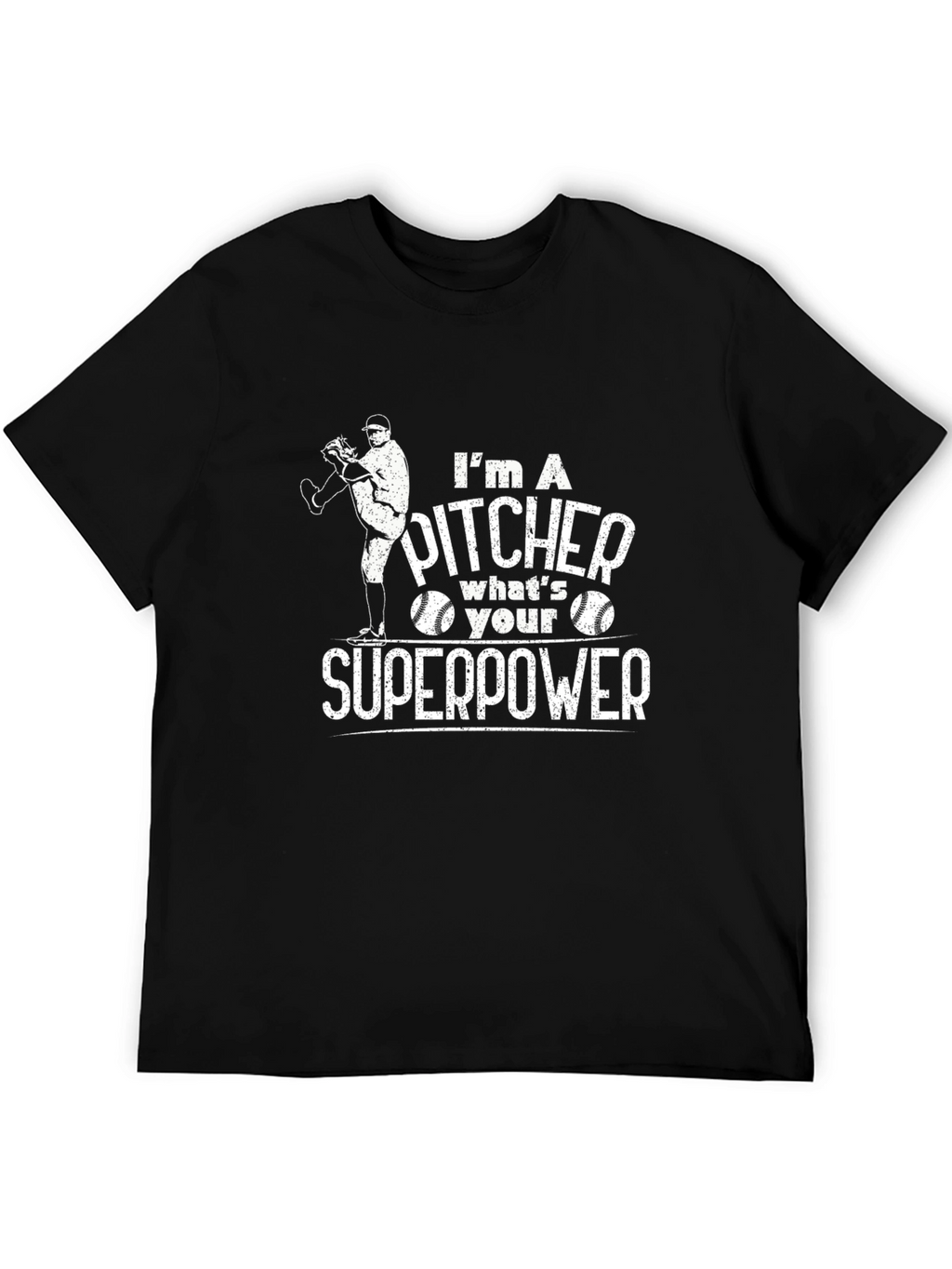 Pitcher Superpower Graphic Tee - Baseball Fan Shirt