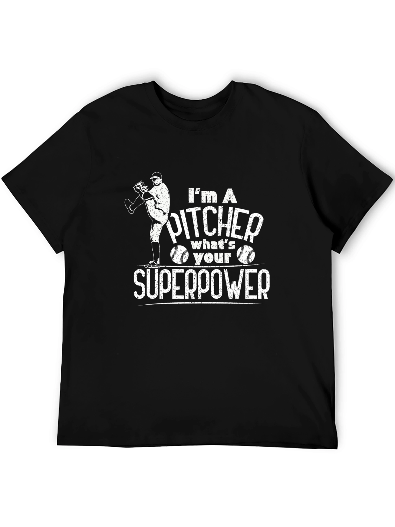 Pitcher Superpower Graphic Tee - Baseball Fan Shirt