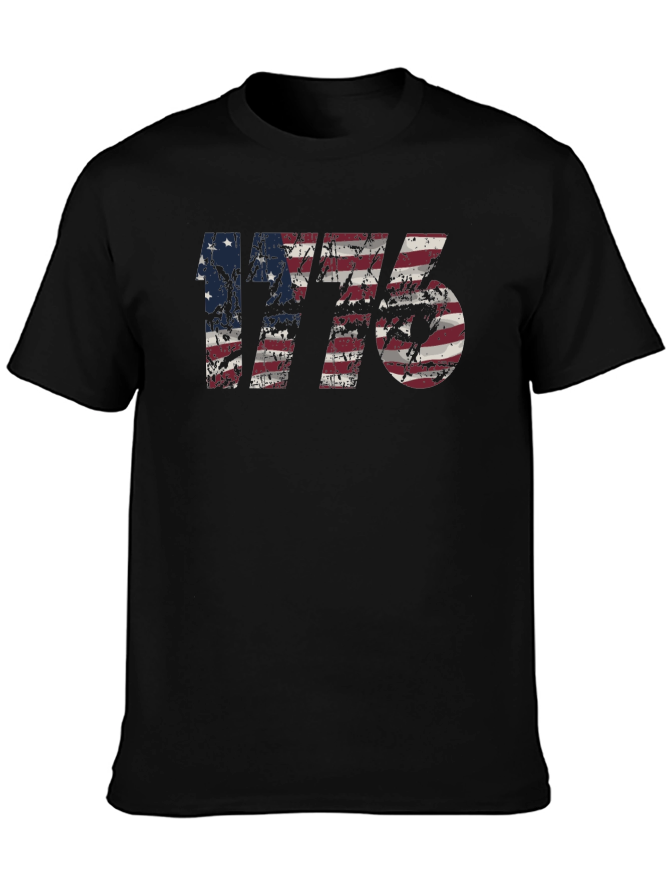 Distressed American Flag 1776 Graphic Tee