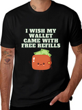 Free Refills Wallet T-Shirt - Black Graphic Tee