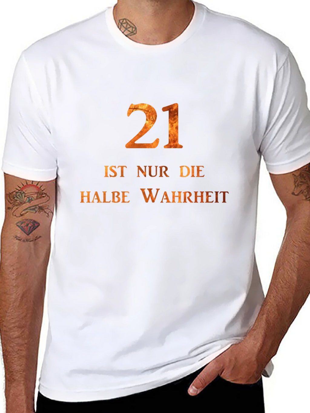 21st Birthday Tee -  Halbe Wahrheit German Text