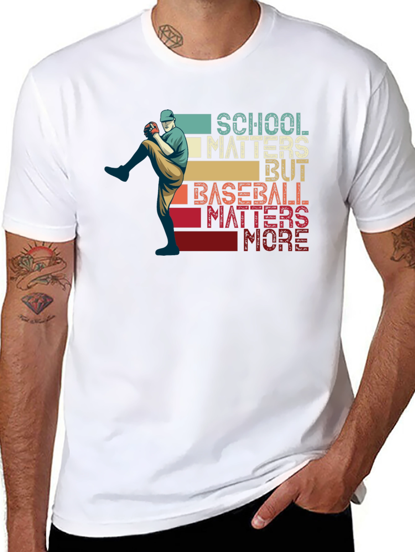 School Matters Baseball Matters More Graphic Tee