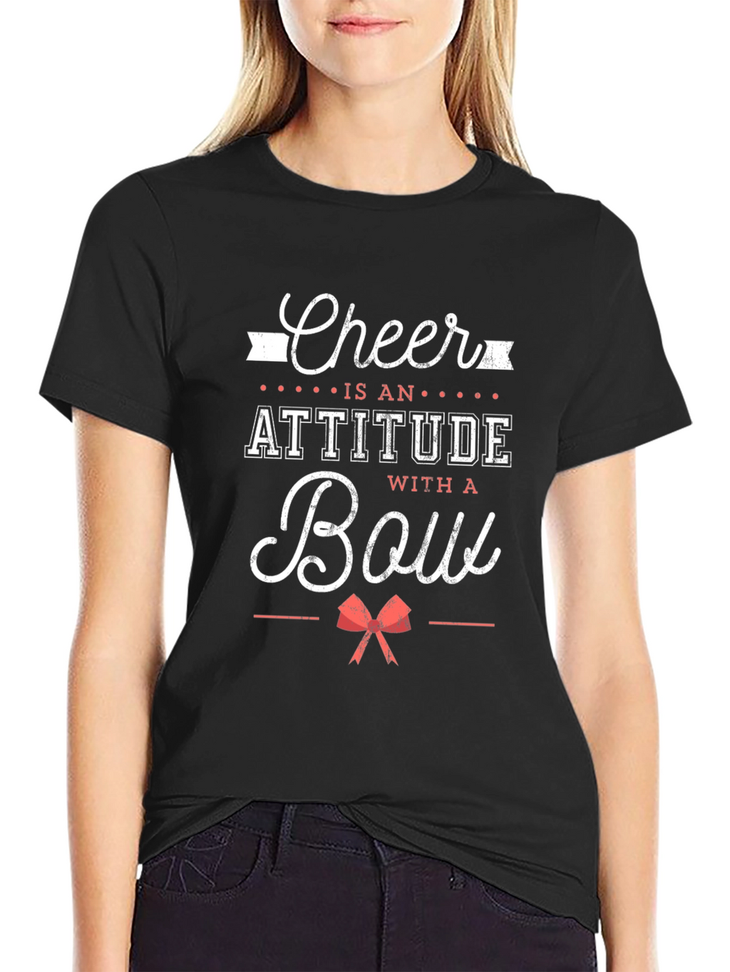Cheer Attitude Bow Graphic Tee