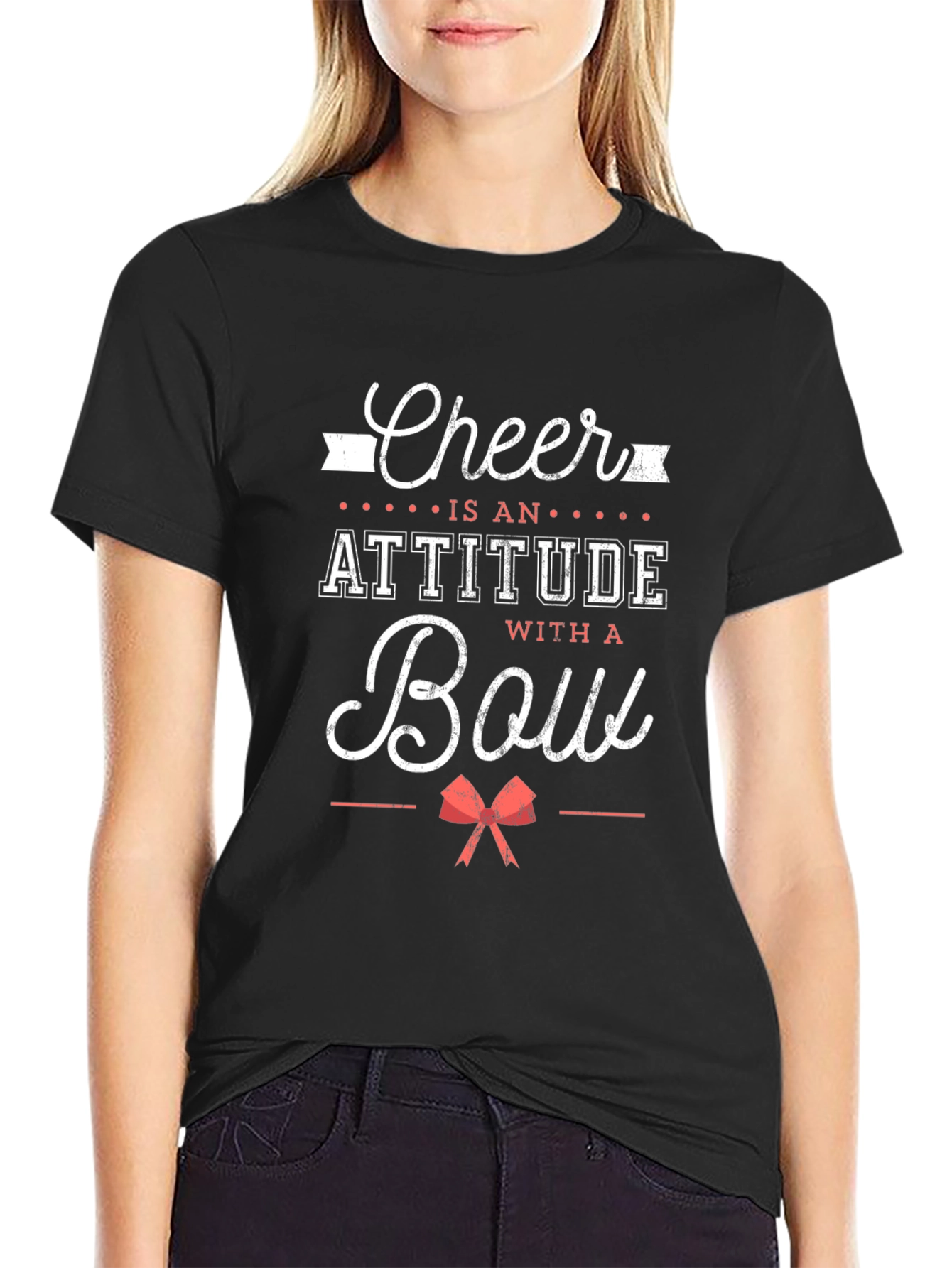 Cheer Attitude Bow Graphic Tee