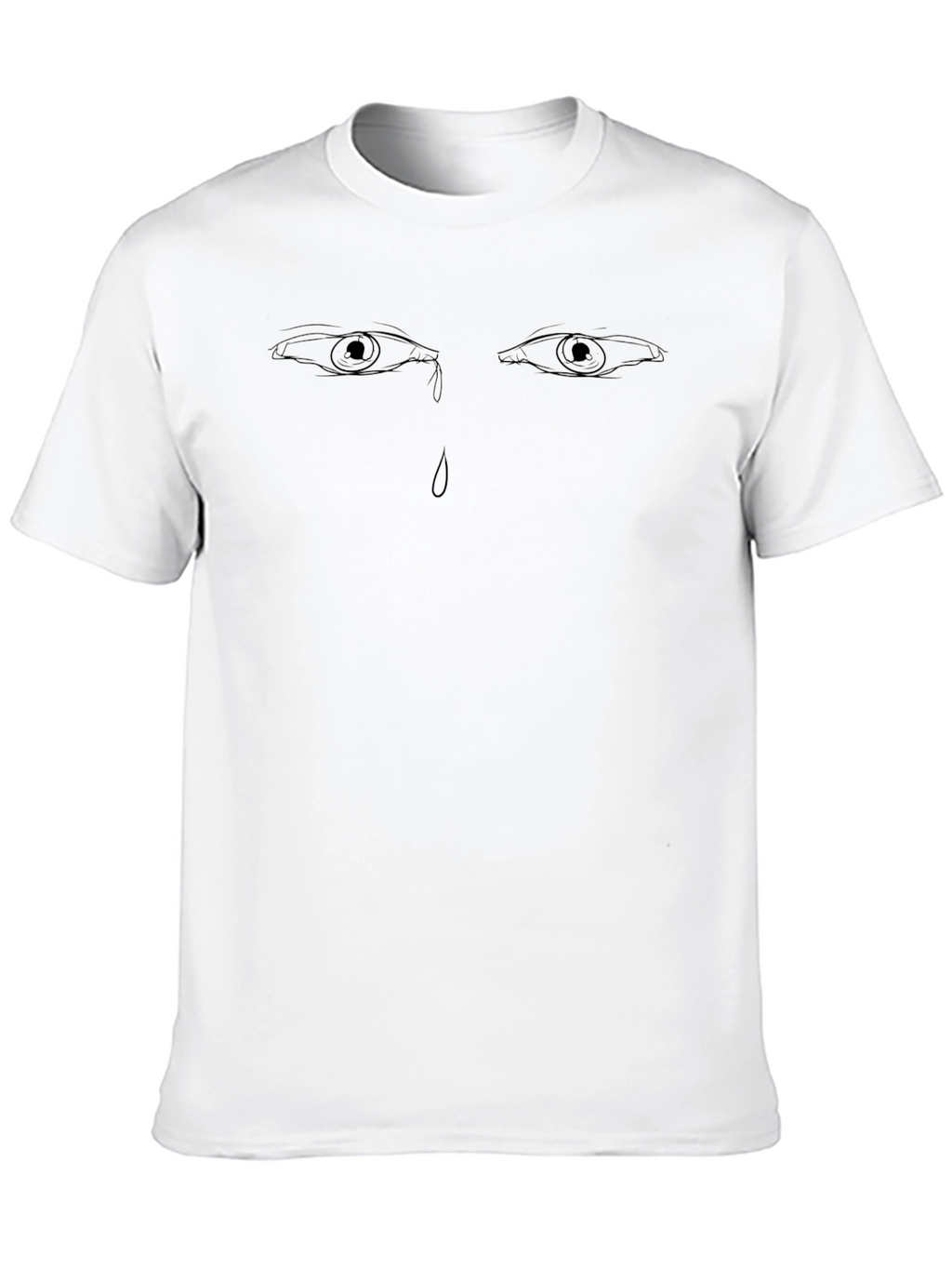 Teary Eyes Graphic Black T-Shirt