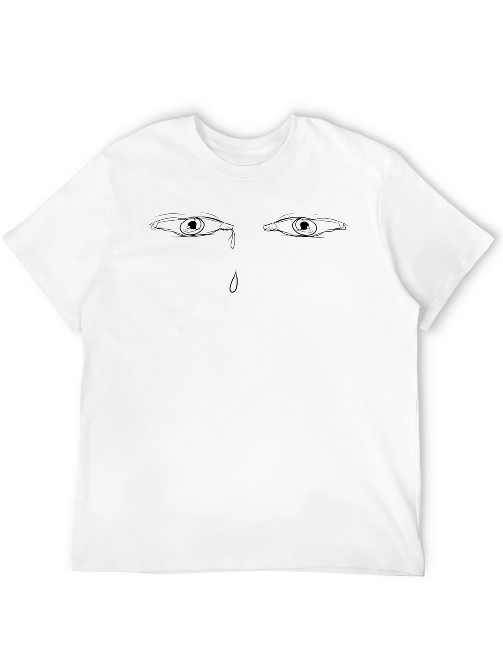 Teary Eyes Graphic Black T-Shirt