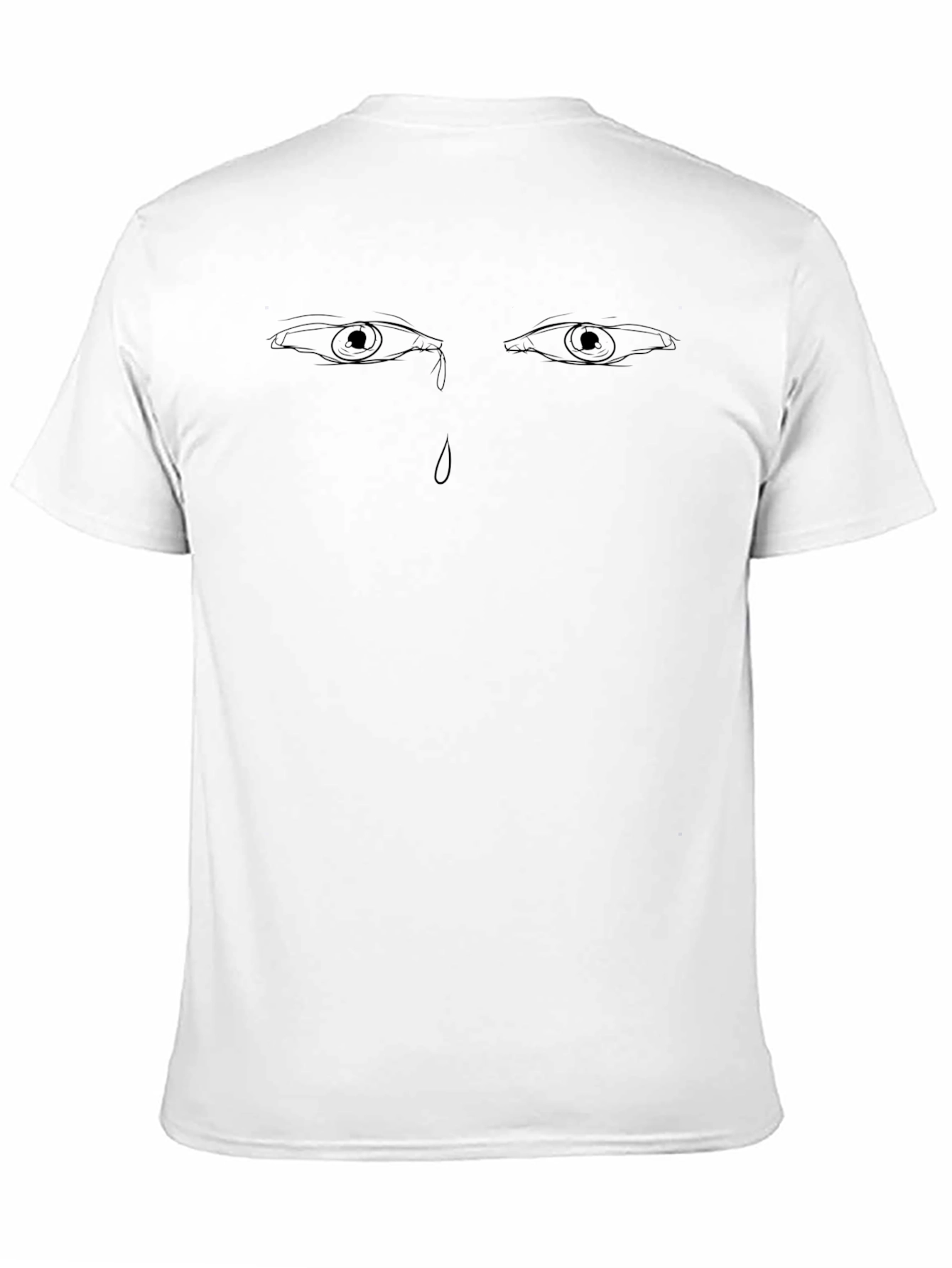 Teary Eyes Graphic Black T-Shirt