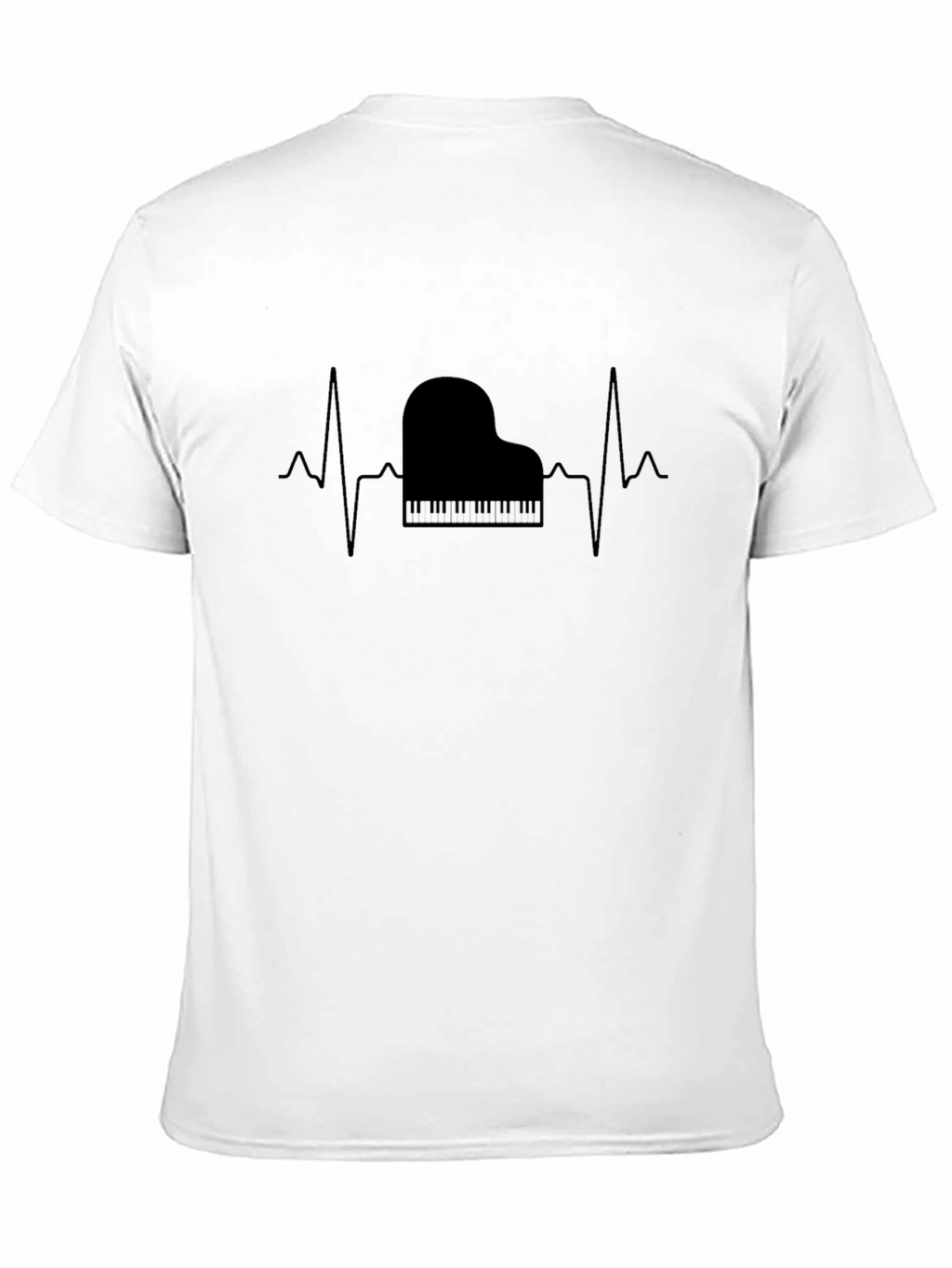 Piano Heartbeat Black T-Shirt