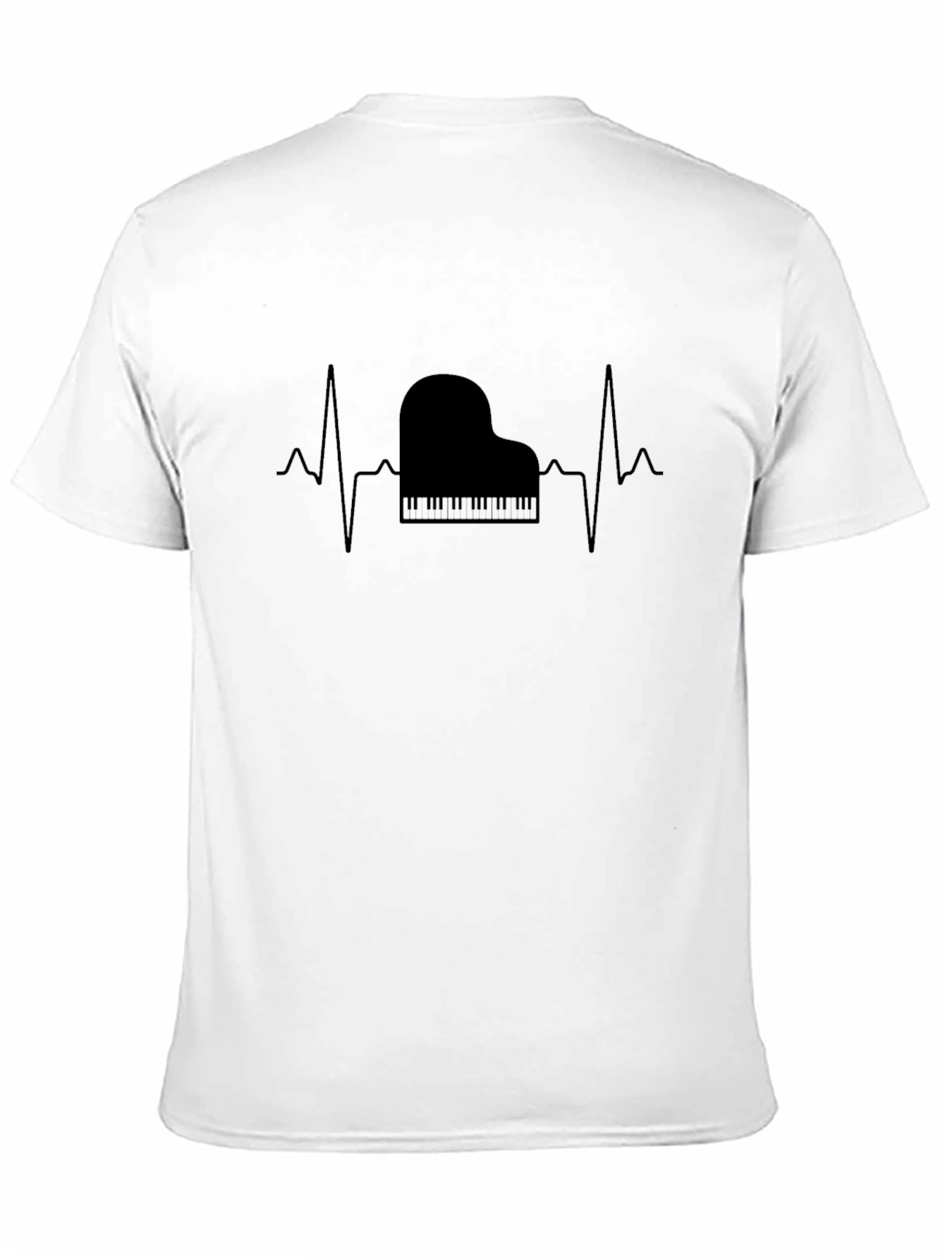 Piano Heartbeat Black T-Shirt