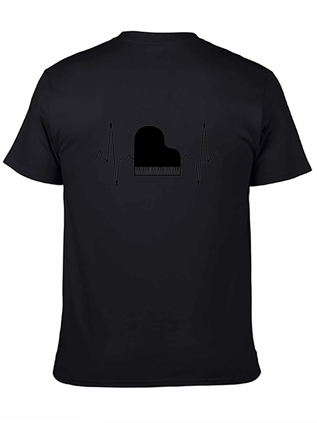 Piano Heartbeat Black T-Shirt