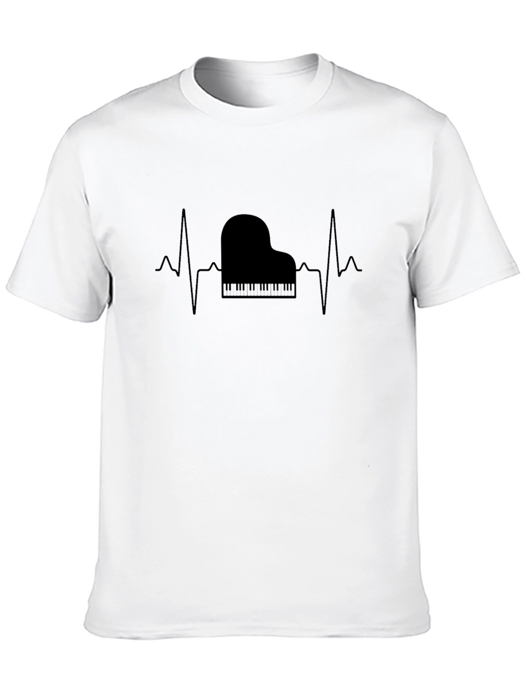 Piano Heartbeat Black T-Shirt