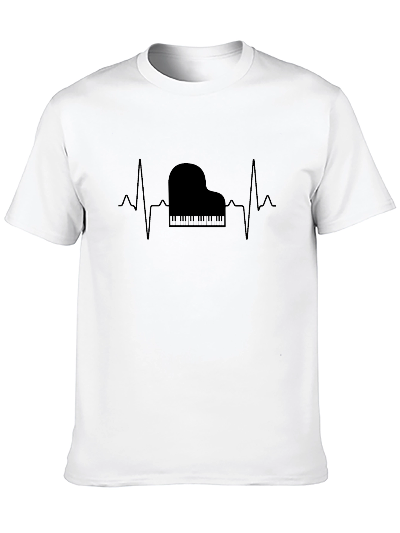 Piano Heartbeat Black T-Shirt