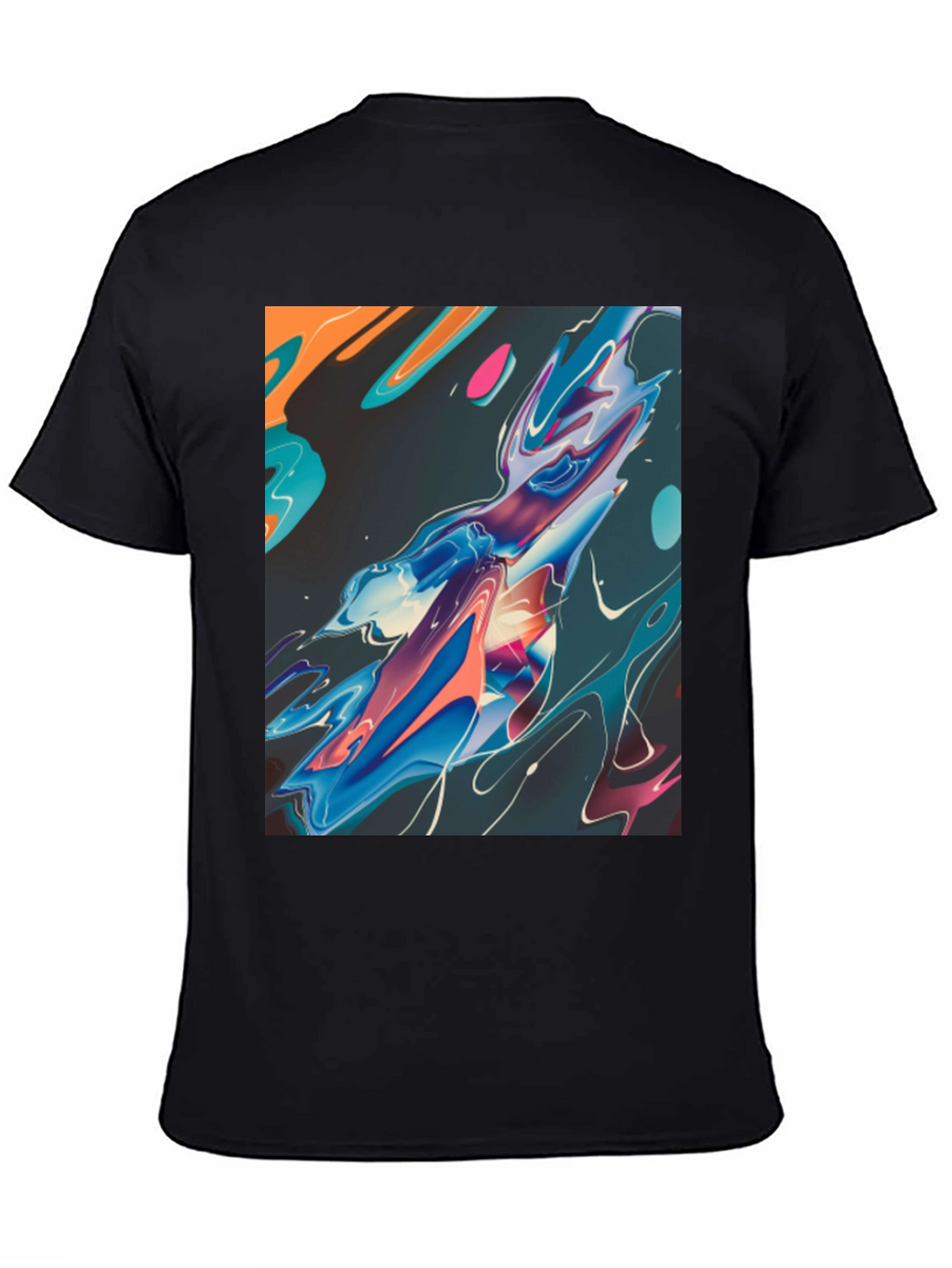 Abstract Art Graphic Tee - Black