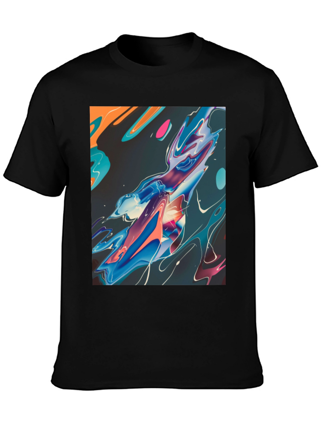 Abstract Art Graphic Tee - Black