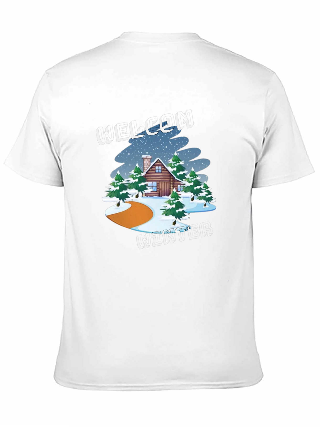 Welcome Winter Graphic Tee - Cabin & Snow Design