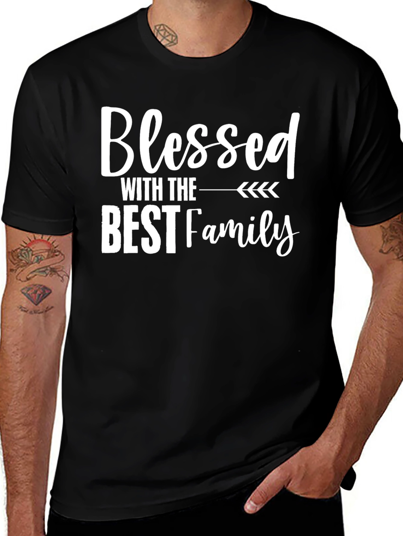 Blessed Family Graphic Tee - Soft Cotton Blend Shirt