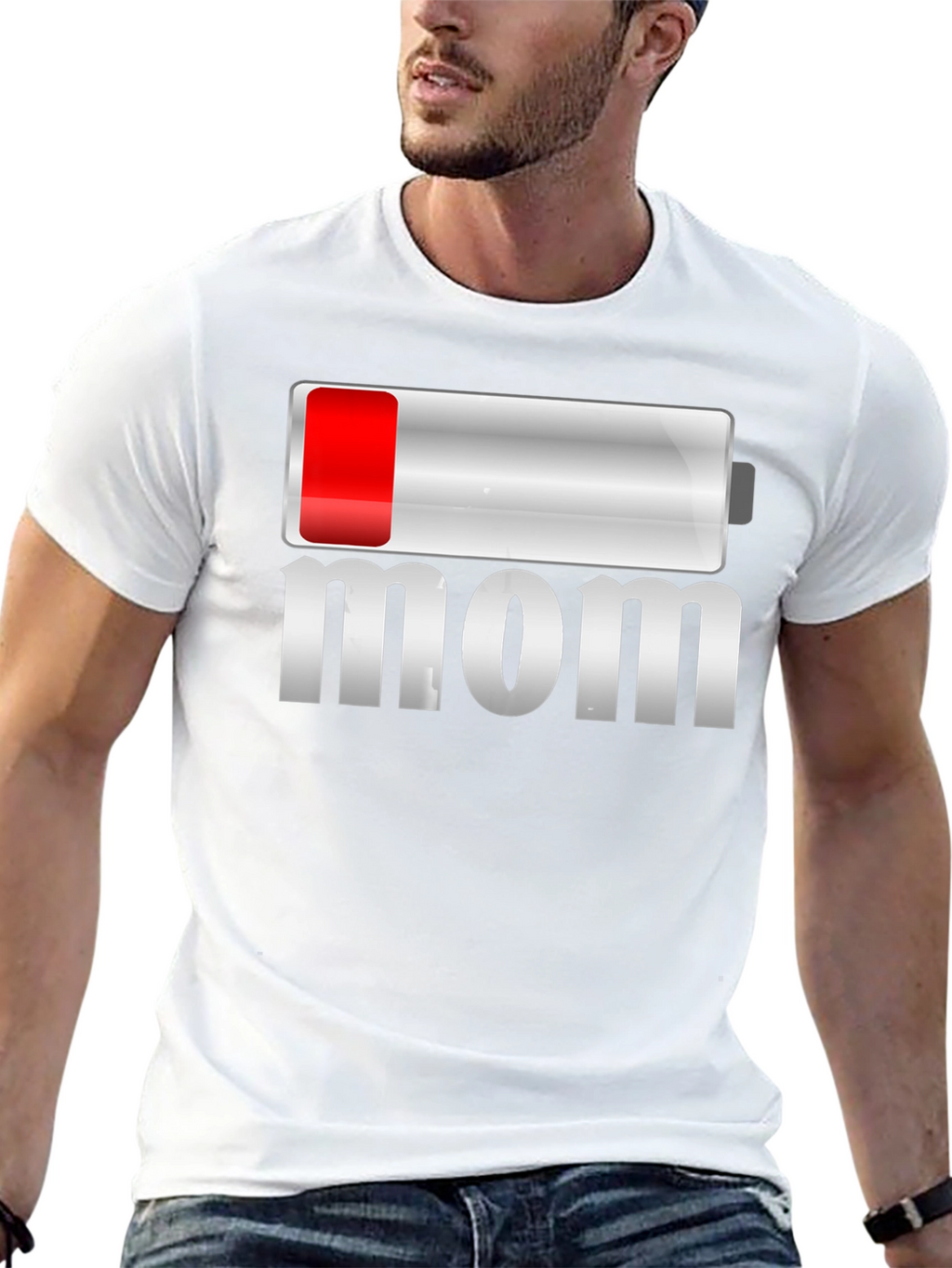 Low Battery Mom Funny Graphic T-Shirt