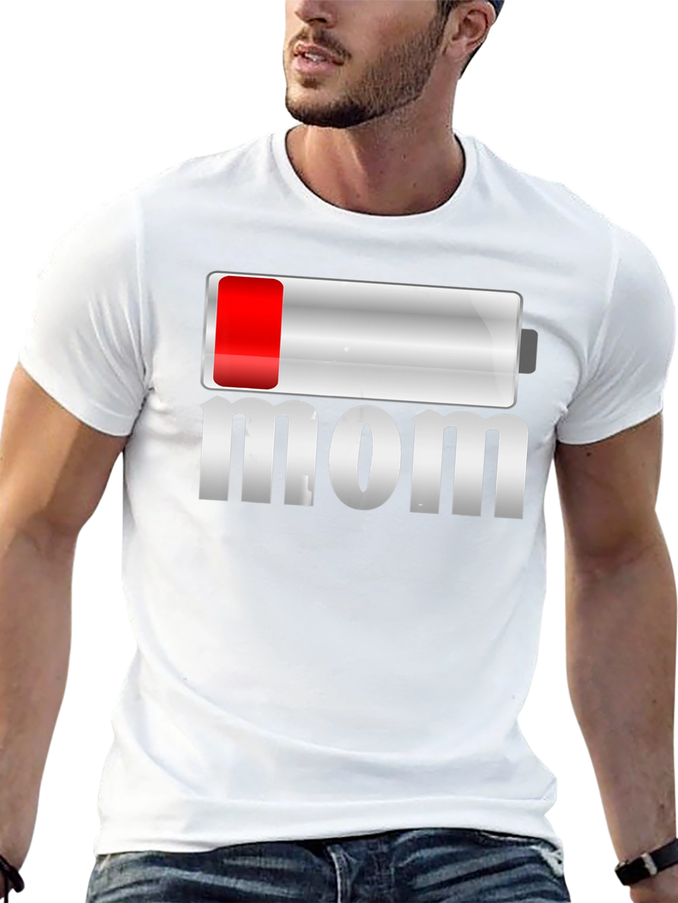 Low Battery Mom Funny Graphic T-Shirt